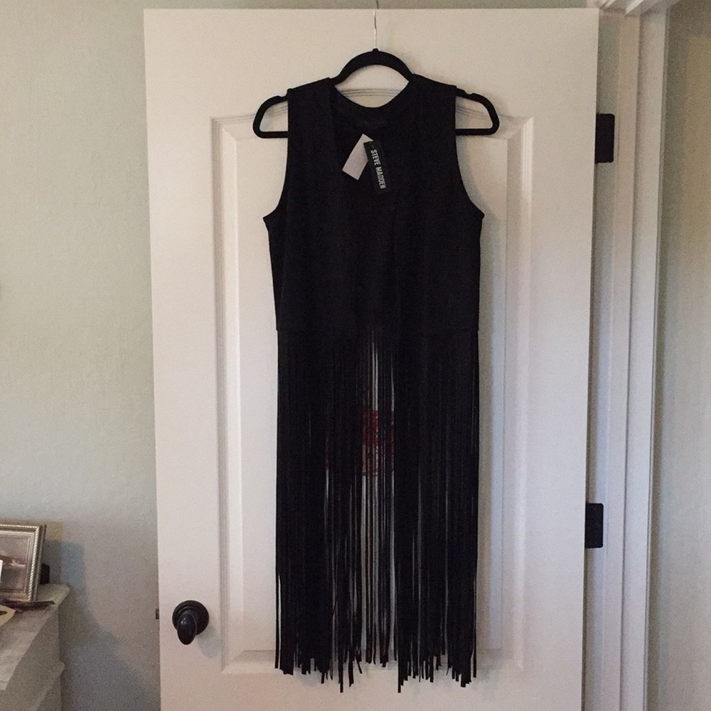 Steve Madden suede fringe vest duster OSFM. NWT!